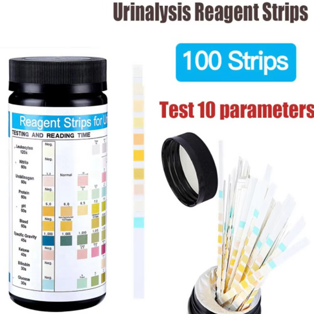 Urinalysis Reagent Strip - 100 Strips URS-10T Urine Test Strips