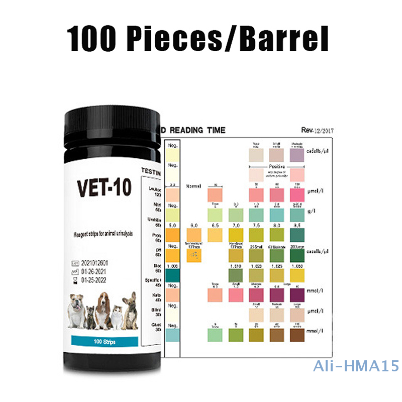 100PCS 10-Parameter Cat & Dog  - đánh giá và giá Urinalysis Reagent Strip
